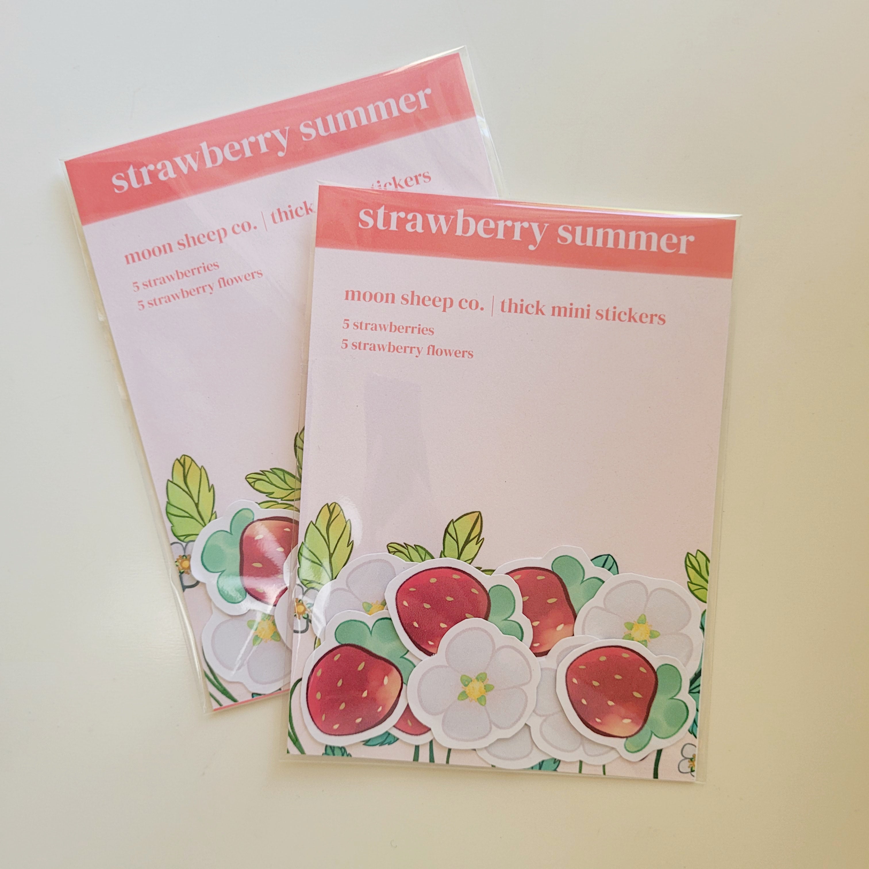 Strawberry Summer Thick Mini Sticker Pack – moon sheep co.