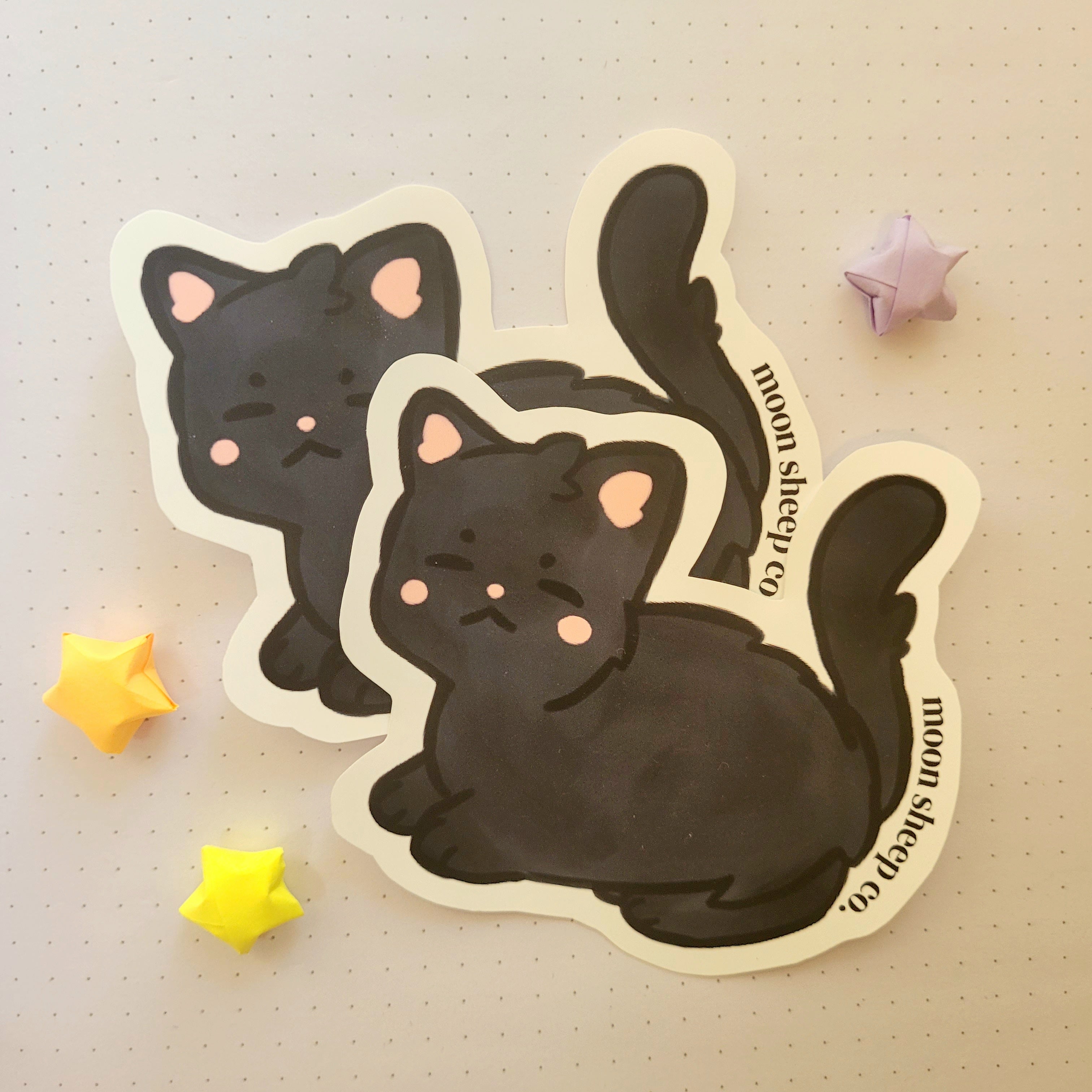 Black Loaf Cat Sticker